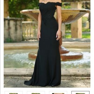 NWT Cinderella gown — Black with lace detail .